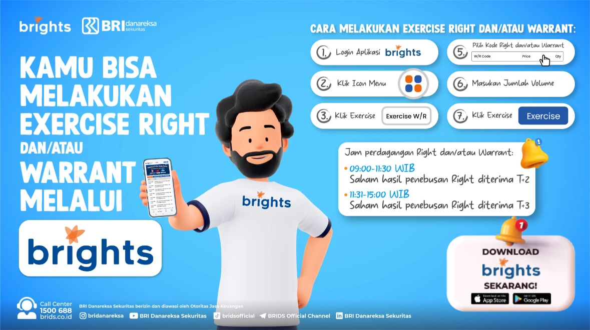 Exercise RIGHT dan/atau Warrant melalui aplikasi BRIGTHS