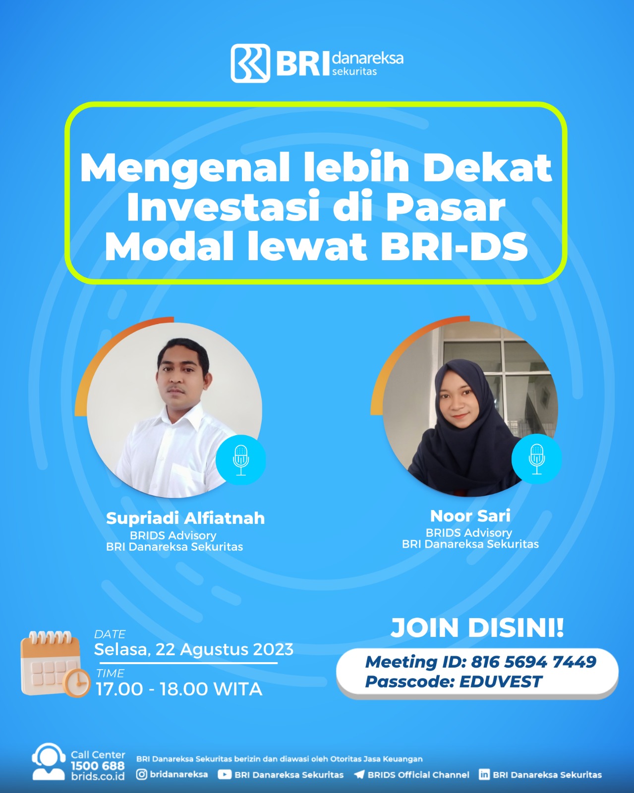 Mengenal Lebih Dekat Investasi Di Pasar Modal Lewat BRI-DS (22 Agustus ...