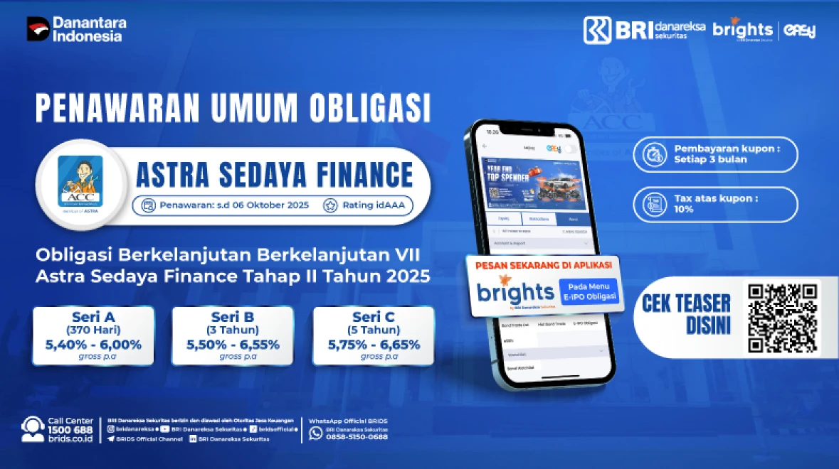 Penawaran Umum Obligasi Astra Sedaya Finance (Rating idAAA) - Kupon hingga 6,65% p.a.