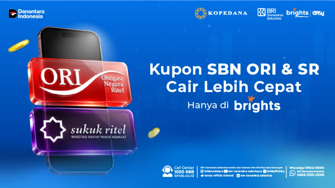 Kupon SBN ORI & SR Kini Cair Lebih Cepat di BRIGHTS!